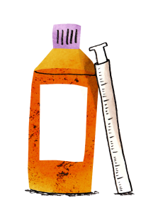 Illustratie van koortswerend medicijn, pijnstiller