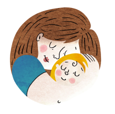 illustratie mama en baby