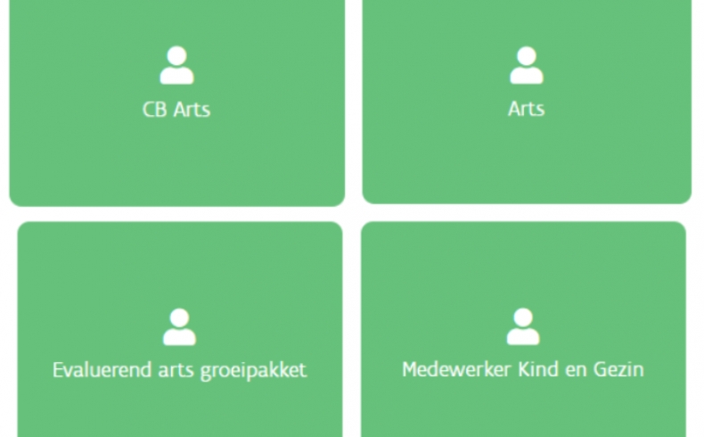 Selecteer je functie bij het inloggen in de beveiligde omgeving
