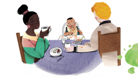 Illustratie kleine hap grote stap