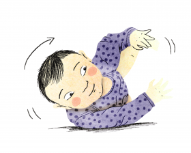 Illustratie van bewegende baby