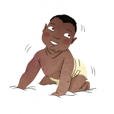 Illustratie van bewegende baby