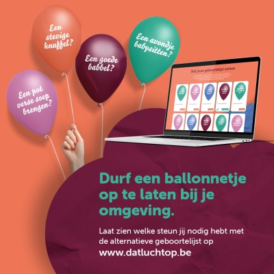Durf een ballonnetje op te laten bij je omgeving: campagnebeeld Dat lucht op in samenwerking met Te Gek?!