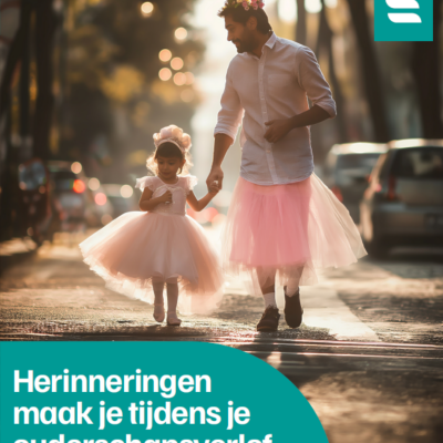Affiche papa en mama wandelen beiden in tutu