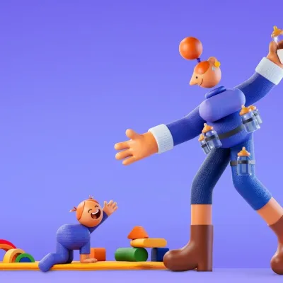 Afbeelding campagne FOD hormoonverstoorders, mama gaat naar spelend kind